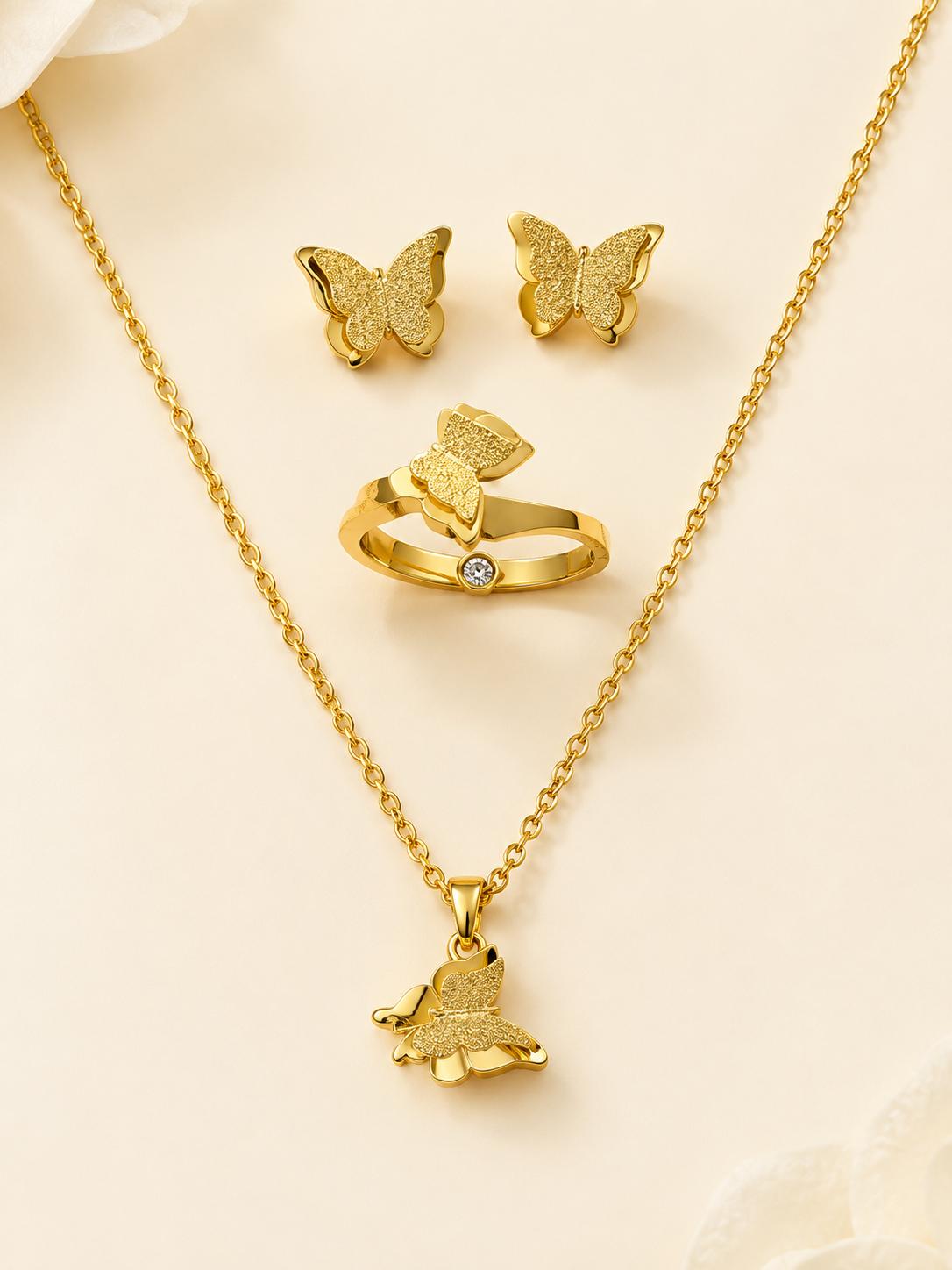 butterfly gold plated set
